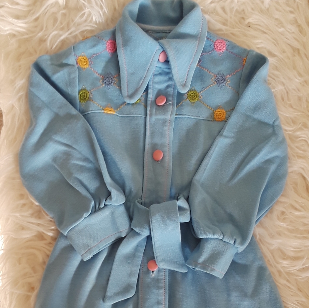 Vintage 70s Toddler Girls Dress